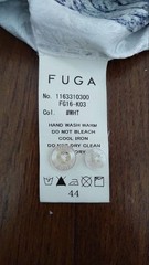 FUGA Floral Print 3/4 Sleeve Shirt Size 44 White/Black
