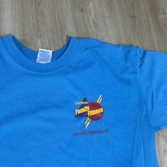 California Family Fitness Aquatic Professional Blue T-Shirt Mens Size L