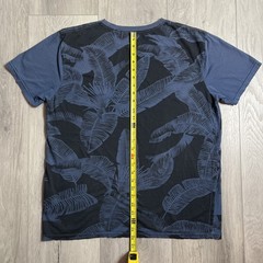 Quiksilver Floral Shirt Mens Large Blue Striped Beach Summer Hawaiian Tropical