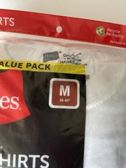 HANES 6 Pack Tagless T-Shirt Men’s Soft And Breathable Crewneck Medium