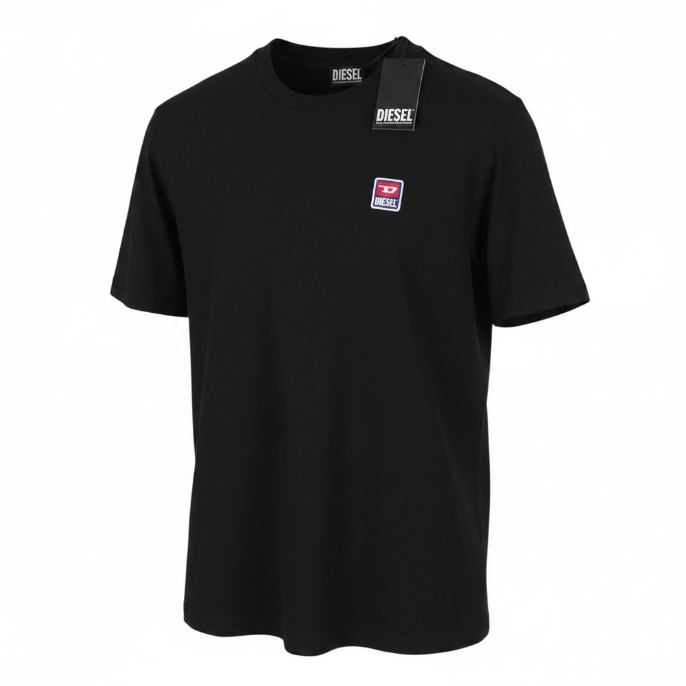 DIESEL T-Just 16 Men T-Shirt Cotton Tricot Crew Neck Short Sleeve XL Black