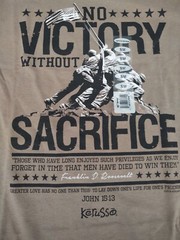 Kerusso No Victory without Sacrifice Roosevelt Gildan Heavy Cotton Tee Brown NEW