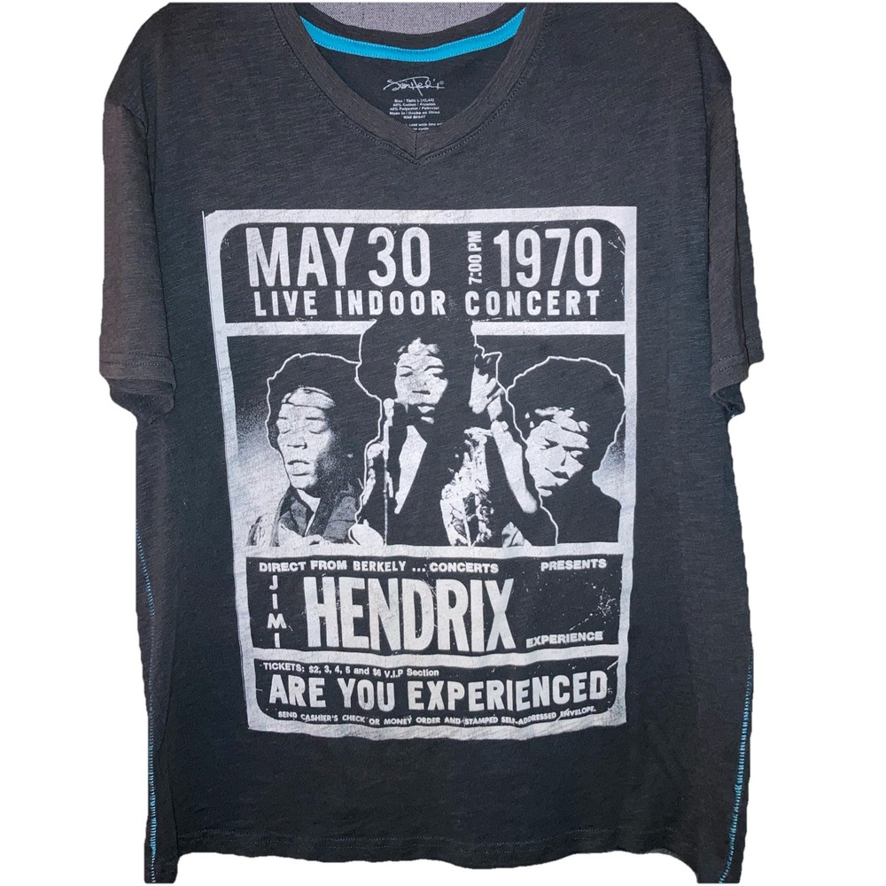 Jimi Hendrix Concert T-Shirt May 30 1970 Graphic Tee Size Lg 42-44 Vintage Style