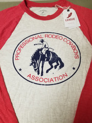 New Mens Professional Cowboys Association Baseball T-Shirt. 2 Colors To Choose