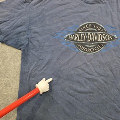 VTG 2005 Harley Davidson T Shirt Mens XL? Blue Greensboro NC Flames Graphic Tee