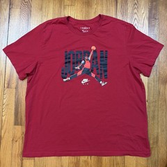 Nike Air Jordan Graphic T Shirt Mens 2XL XXL Red Jump Man Basketball 100% Cotton