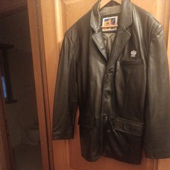 Vintage 90s Hard Rock Hotel LAS Vegas Leather Blazer Jacket Men Size M Black Usa