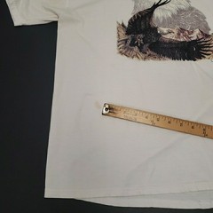 Vintage 90’s Bald Eagle Silhouette T-Shirt Men’s Large Jerzees 50/50 White