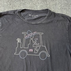 Travis Mathew Mens T-Shirt Size 2XL Black Cotton Margarita Memories Golf Graphic