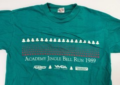Vintage 80s Running Shirt M Tight Jingle Bell Run Christmas 1989 Houston TX USA