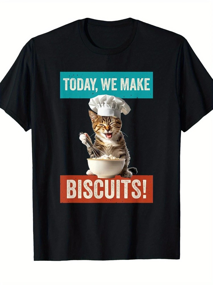Funny Cat Baker T-Shirt – Kitten Cook & Cat Biscuits Graphic