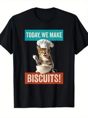 Funny Cat Baker T-Shirt – Kitten Cook & Cat Biscuits Graphic