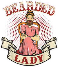 Bearded Lady Tshirt – Vintage Circus Bearded Lady Costume T-Shirt