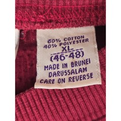 VTG North Crest Mens XL Henley Shirt Colorblock Ribbed Navy Burgundy Long Sleeve