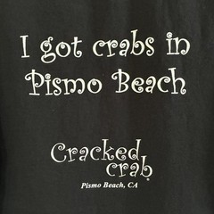 Cracked Crap Pismo Beach CA Shirt Adult Large Black Logo Beach Outdoor Mens