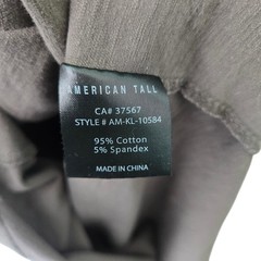 American Tall Mens Slub Cotton Long Sleeve T-Shirt Charcoal Grey Medium Tall MT