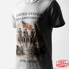 America 250th Anniversary Shirt, Revolutionary War Soldiers Tee, 1776-2026