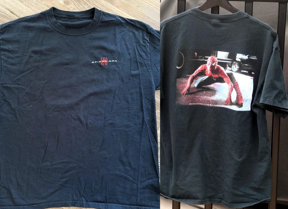 NEW Spider-Man 2 T Shirt Size S-5XL Black Tobey Maguire Marvel Movie Promo