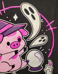 Hazbin Hotel Halloween Witch Fat Nuggets XL Black Shirt Defects Vivziepop