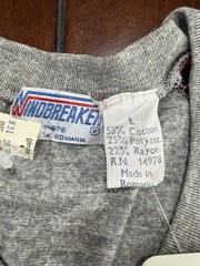 NWT Vintage 1970s Windbreaker Men’s L Heathered V-Neck Short Sleeve T-Shirt