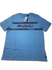 Buffalo David Bitton Mens Blue Graphic Tee T-Shirt Crew LARGE NWT