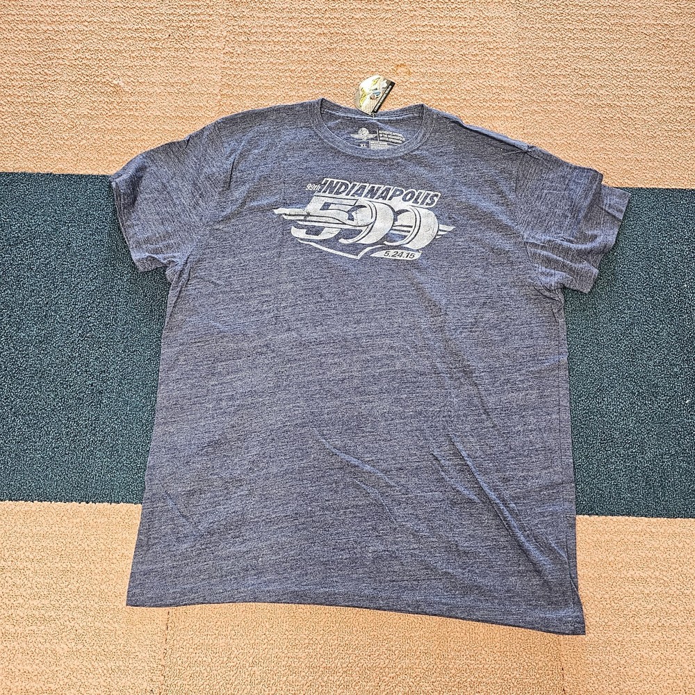 Indiapolis 500 99th Adult T-Shirt XL Blue Motor Speedway 2015 Graphic SS J8d
