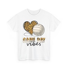 Volleyball T-Shirt, Game Day Vibes Volleyball Player Sports Fans Leopard Shirt