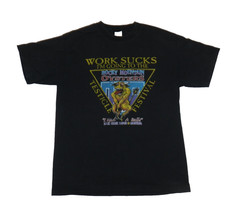 Vintage T Shirt Black Graphic L Humor 90s Vtg Work Sucks Rare!