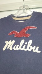 Y2K Men’s HCO Malibu Surf Style APPLIQUE Tee T-Shirt M Blue Lived-in Beach Vibes
