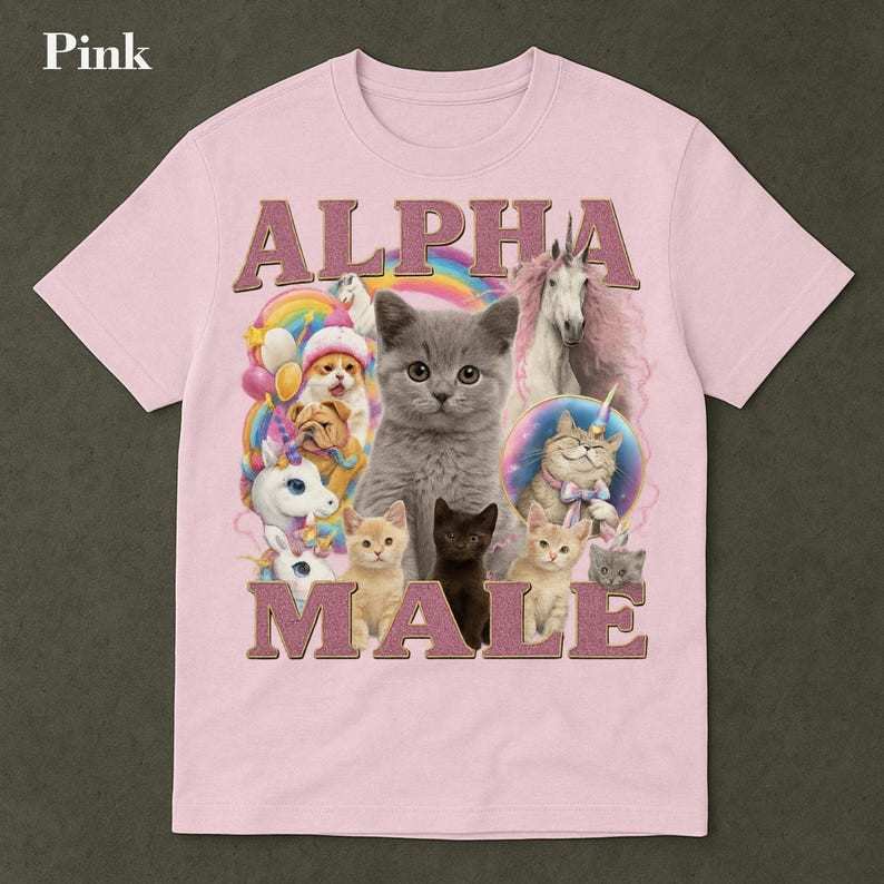 Alpha Male Kitten Funny Shirt – Cursed Cat Meme Tee Cat Lover Gift
