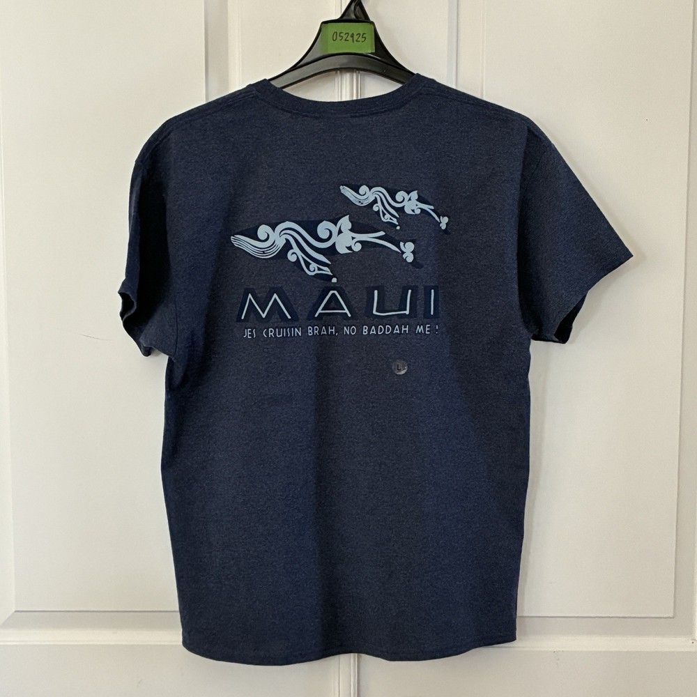 Maui Hawaii Shirt Adult Large Blue Tropical Surfing Casual Outdoor Men