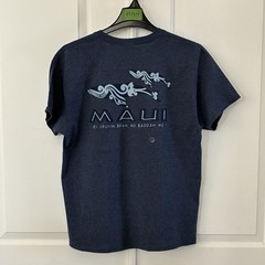 Maui Hawaii Shirt Adult Large Blue Tropical Surfing Casual Outdoor Men