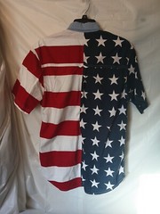 Ivy Crew Patriotic Full Button Short Sleeve Mens S Stars Stripes 100% Cotton USA