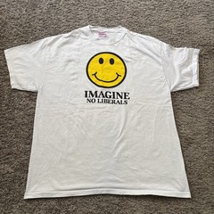 Vintage Smiley Face Imagine No Liberals Classic tee T Shirt Unisex XL Extra
