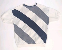 Vintage 80s Jean Michaud Cream Heavy Knit Twill Cotton Short Sleeve Shirt XL