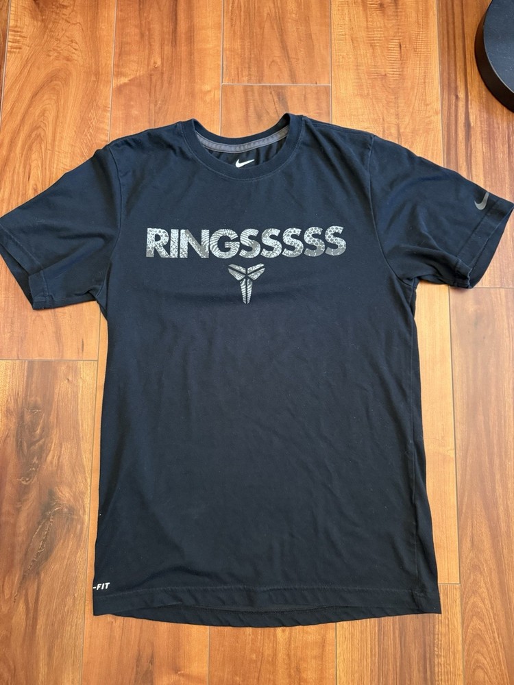 Nike Kobe Bryant Ringsssss T Shirt Sz S Black Mamba Lakers Dri Fit Rare