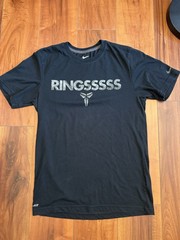 Nike Kobe Bryant Ringsssss T Shirt Sz S Black Mamba Lakers Dri Fit Rare