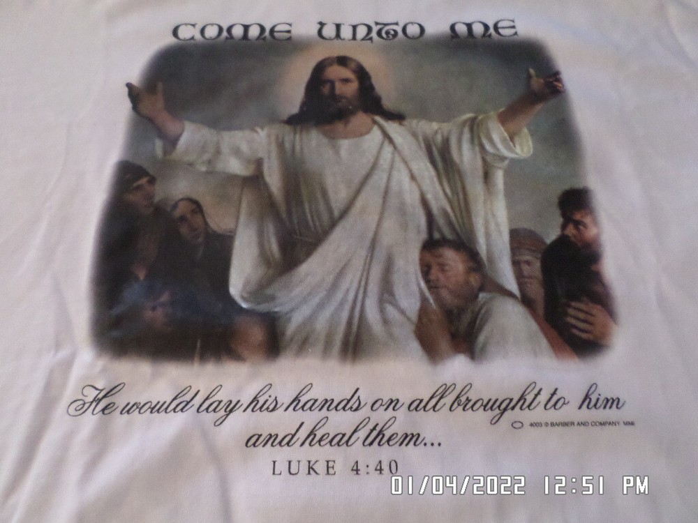 NEW T-Shirt: Come Unto Me… w/ Jesus, Luke 4:40 : Lots of sizes & colors S-5XL