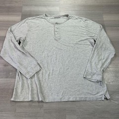 Onia Henley Shirt Mens XL Gray Linen Modal Lightweight Jersey Long Sleeve Tee
