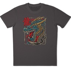 Japanese Dragon T Shirt Oriental Art Tattoo Streetwear Anime Mens Graphic Tee