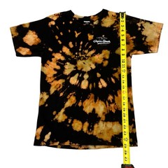 Sunsations Virginia Beach Tie Dye T-Shirt Size Small Unisex Bleach Wash Black