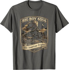 Big Boy 4014 Train Engineer Steam Train Conductor American T-Shirt