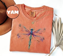 Boho Dragonfly Shirt Watercolor Nature Graphic Tee Artistic Aesthetic Gift