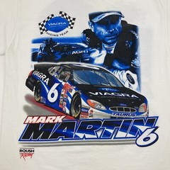 Vintage NASCAR Checkered Flag Sports MARK MARTIN No. 6 VIAGRA (Medium) T-Shirt