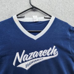 Nazareth Roadrunners Shirt Mens Medium Blue V Neck Ringer Augusta Sportswear