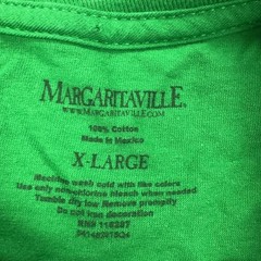 Margaritaville Shirt Mens XL Green Christmas Parrot White Sand Beach Tee Tagless