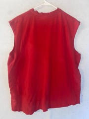 Vintage Nike Mens Shirt XL Crewneck Red Gray Tag Sleeveless Embroidered Swoosh
