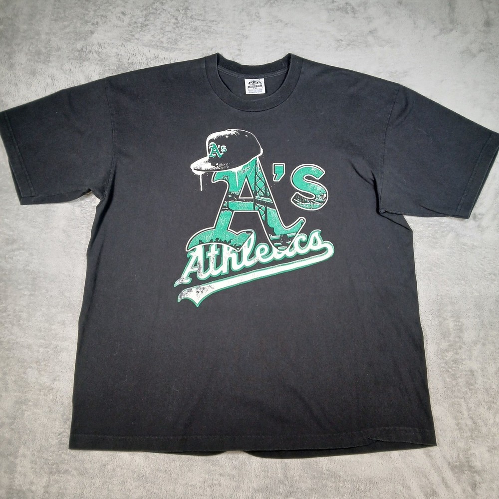 Pro Athletic Y2K T-Shirt Mens 2XL Black Graphic Cotton MLB Oakland A’s