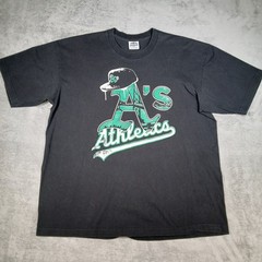 Pro Athletic Y2K T-Shirt Mens 2XL Black Graphic Cotton MLB Oakland A’s