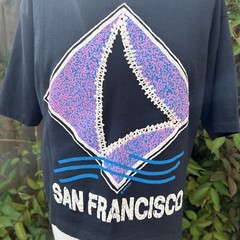 Vintage 80s 90s San Francisco CA Single Stitch Puff Print Boxy Tee USA Made Rare